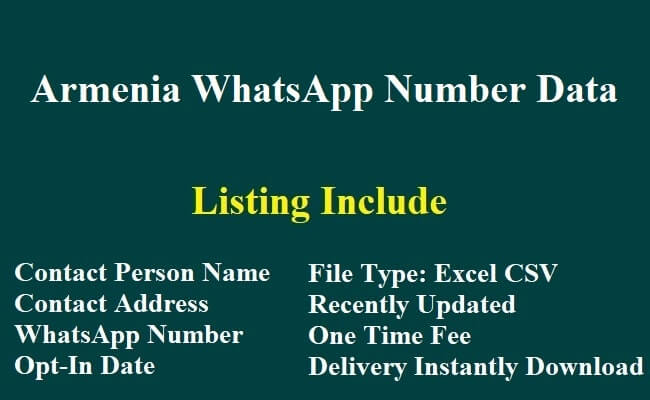 Armenia WhatsApp Number Data