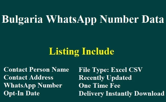 Bulgaria WhatsApp Number Data