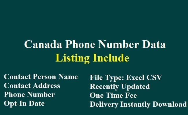 Canada Phone Number Data