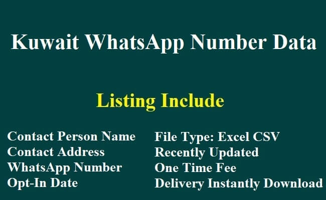 Kuwait WhatsApp Number Data